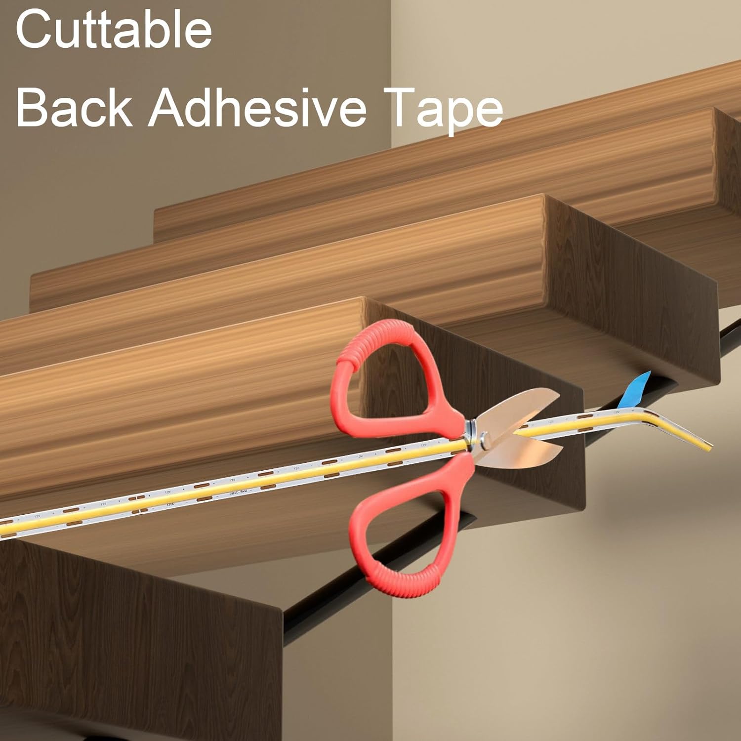 Motion Triggered LED Stair Lights Indoor, 40" Cuttable Motion Sensor COB LED Strip Light Kit with 9 Modes Ideal for Indoor Step Lights(Warm White 3000K, 16 Stairs)