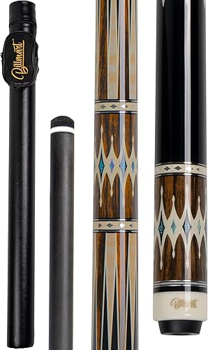 Palo de taco de piscina de fibra de carbono, palos de billar con eje de desviación baja de 0.492 in con estuche rígido, palo de piscina profesional