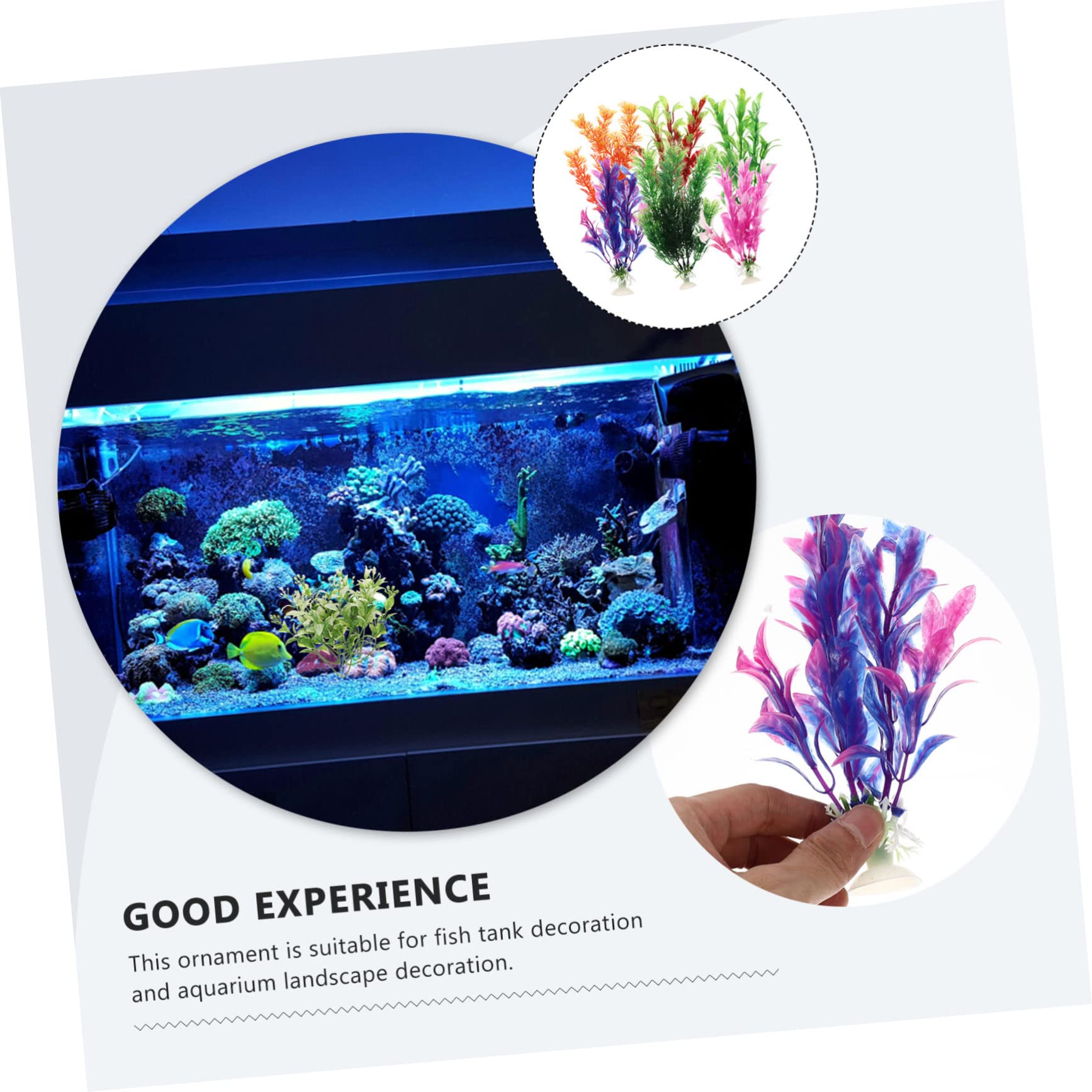 FOMIYES 24piezas Plantas Artificiales para Acuarios De Decoración Acuática Resistente Al Desgaste Accesorios De Acuario De Decoración Natural para Peceras y Terrarios