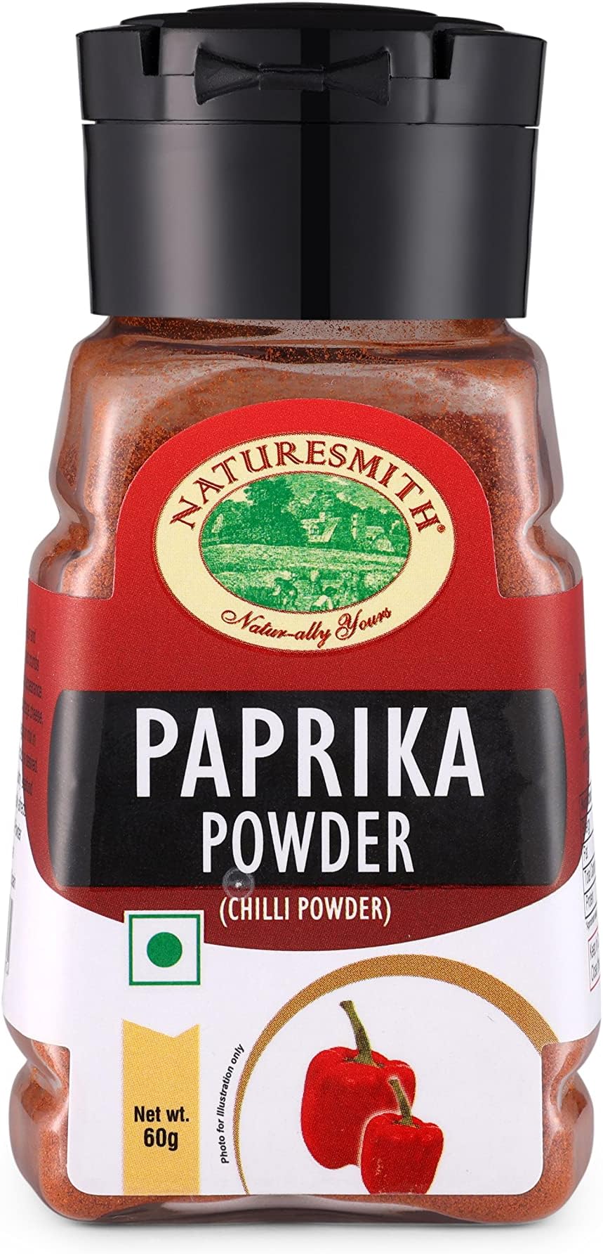 NATURESMITH PAPRIKA POWDER-60g || SMALL SPRINKLER READY TO USE JAR ||