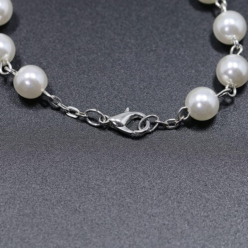 2PCS Catholic Prayer Pearl Beads Rosary First Holy Communions Gift Auto Car Rear View Amulet Charm Crucifix Be Rosary for Women Silver Men Gold Catholic Bulk Girls Kit Bulk