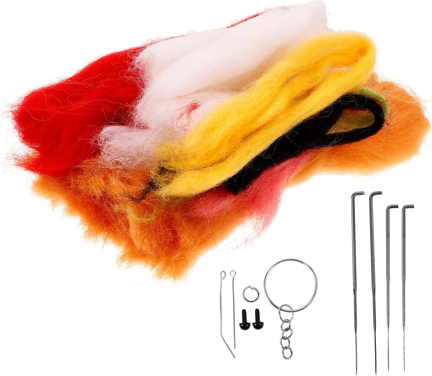 PERSELOSO Needle Felting Kit with Felt Stitching Tools and DIY Felting Material Household Felt Crafts Set for Beginners Handcraft Lion Hanging Ornament Kit for Home Crafting