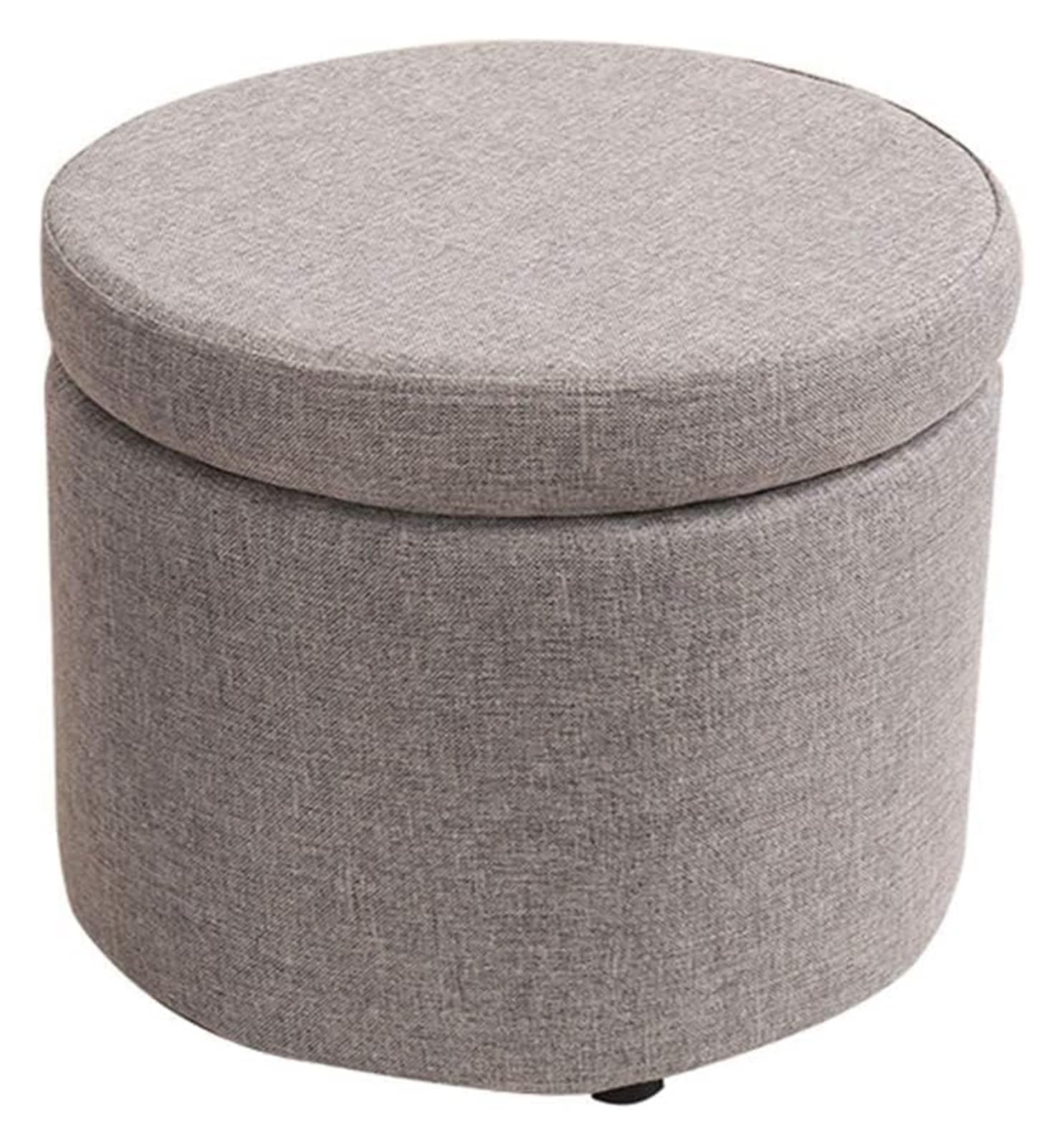 Repose-pieds pouf de rangement rond en lin gris table d'appoint et tabouret à langer