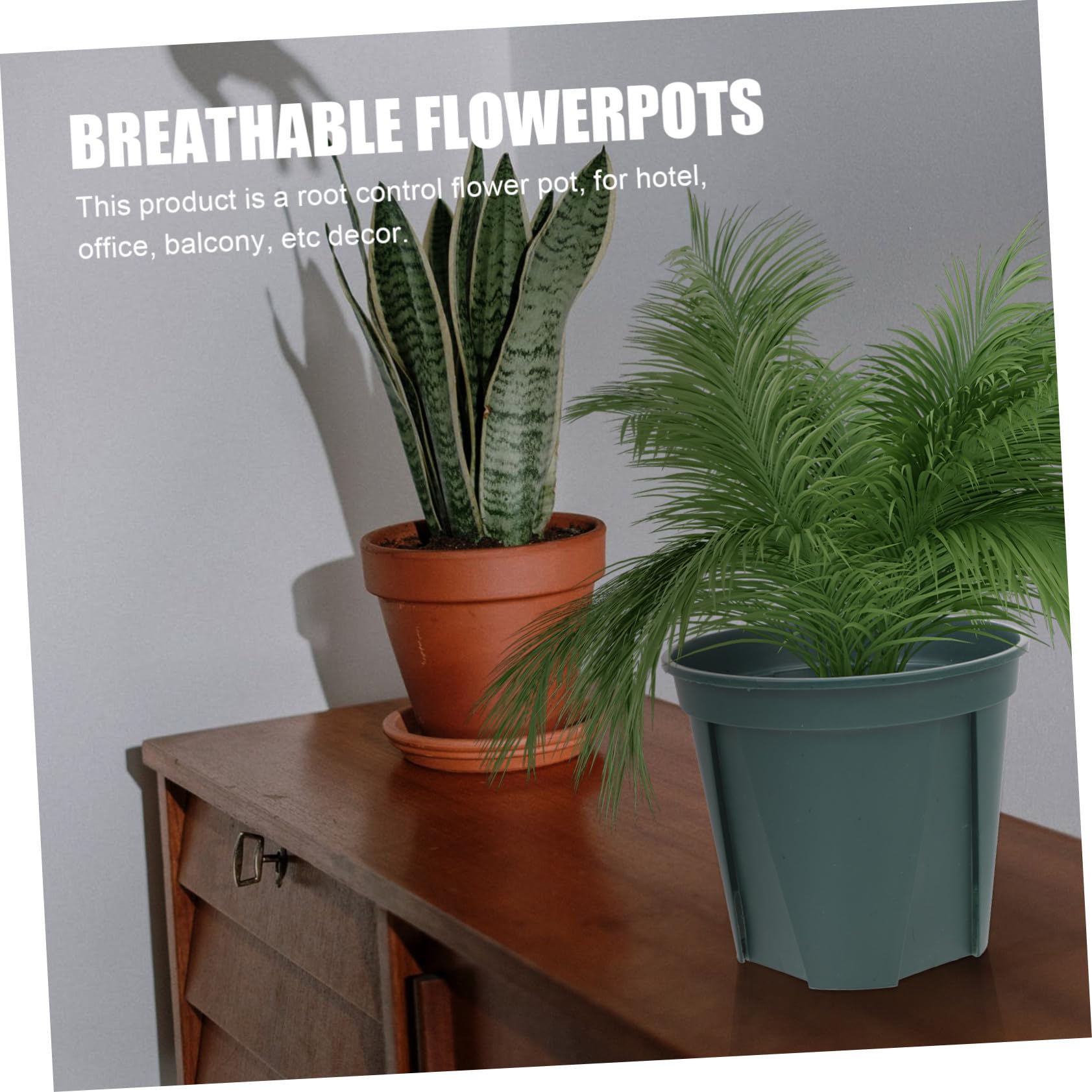 5 Pièces Lot de Pots de Fleurs Plastique avec des Racines et Ventilation Conteneurs pour Plantes Intérieur et Extérieur Jardinières Durables pour et Jardinage