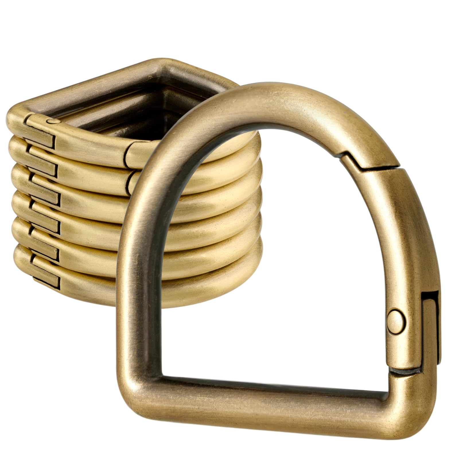 10pcs Metal D Ring Spring Key Hooks Keyring Clip for Keychain Buckle, Backpacks Handbag Purse Hardware, DIY Crafts