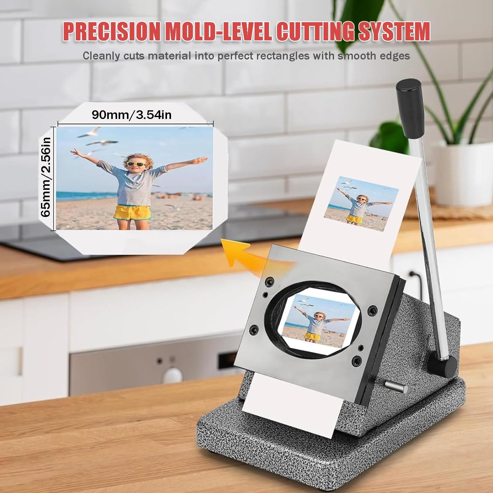 Zestaw DIY do tworzenia prostokątnych plakietek z nożem, zawiera 100 zestawów materiałów rzemieślniczych, maszyna do robienia guzików - wytrzymała metalowa prostokątna prasa magnetyczna (90 x 65 mm