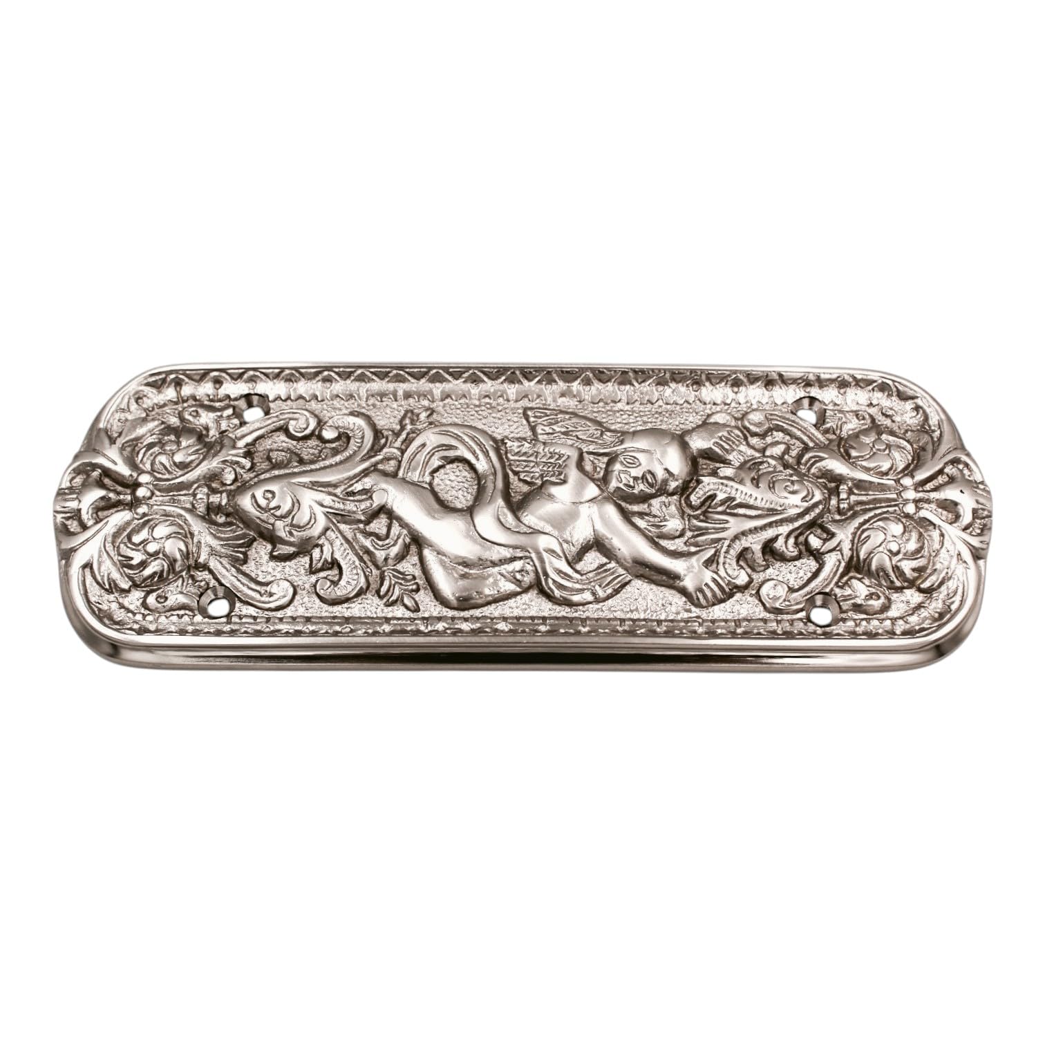 Brass Art Style/Various Designed Fingerplate, Push Plate in Polished Chrome/Satin Nickel (Syana – 202x76mm, Satin Nickel) Ideal for Both Classic and Contemporary interiors