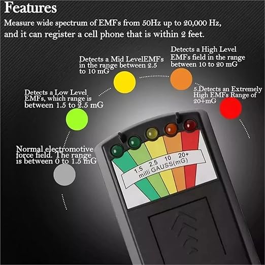Medidor EMF K2 portátil para detección electromagnética miniatura 2