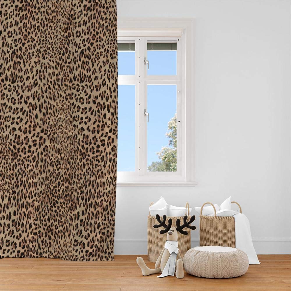 Gardinen Blickdicht Leopardenmuster Verdunklungsgardine Ösen Gardinen Vorhänge Blackout Thermisch Für Wohnzimmer Schlafzimmer 170X 200 cm