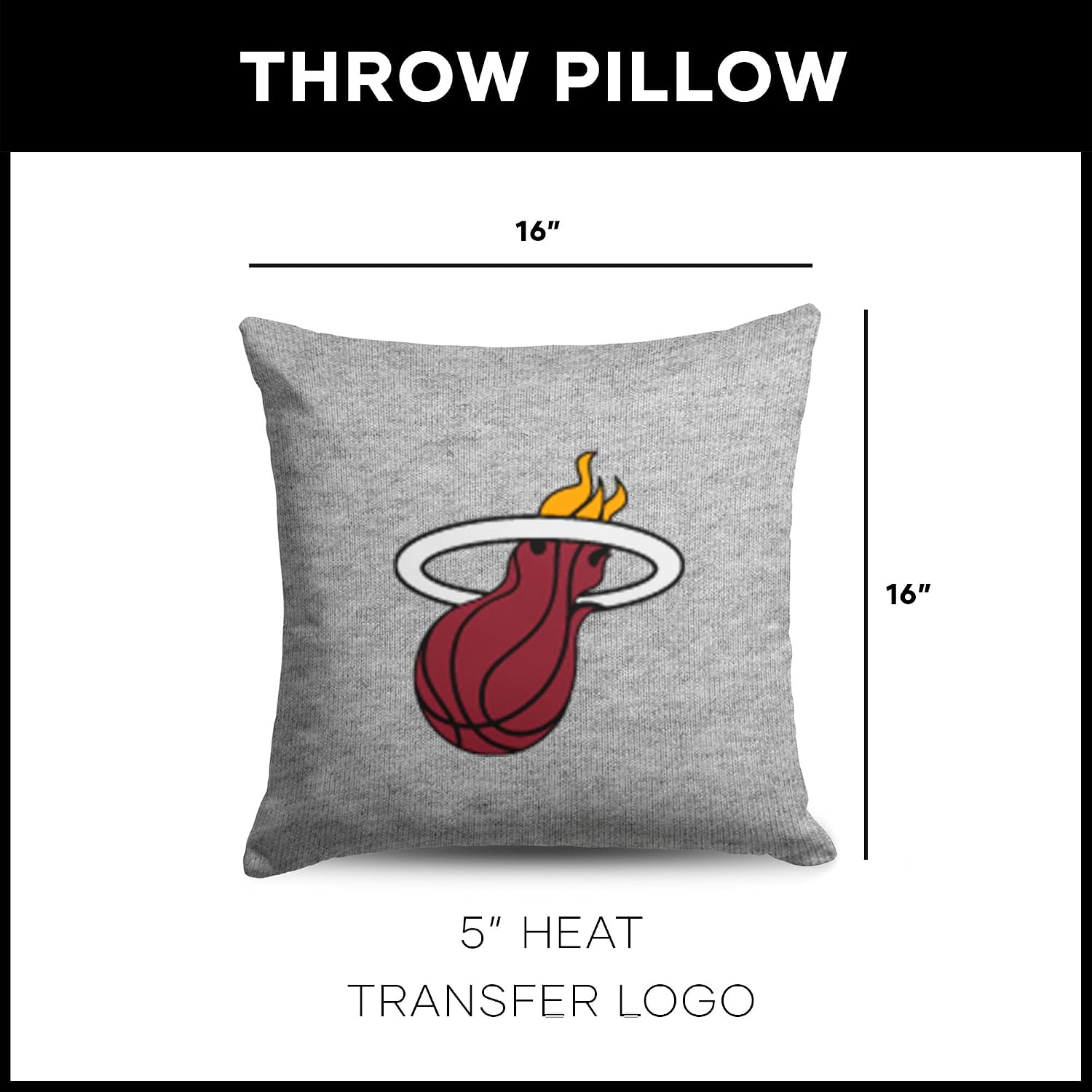 Northwest NBA Miami Heat, Primary, Sweatshirt Pillow, 16 Inches