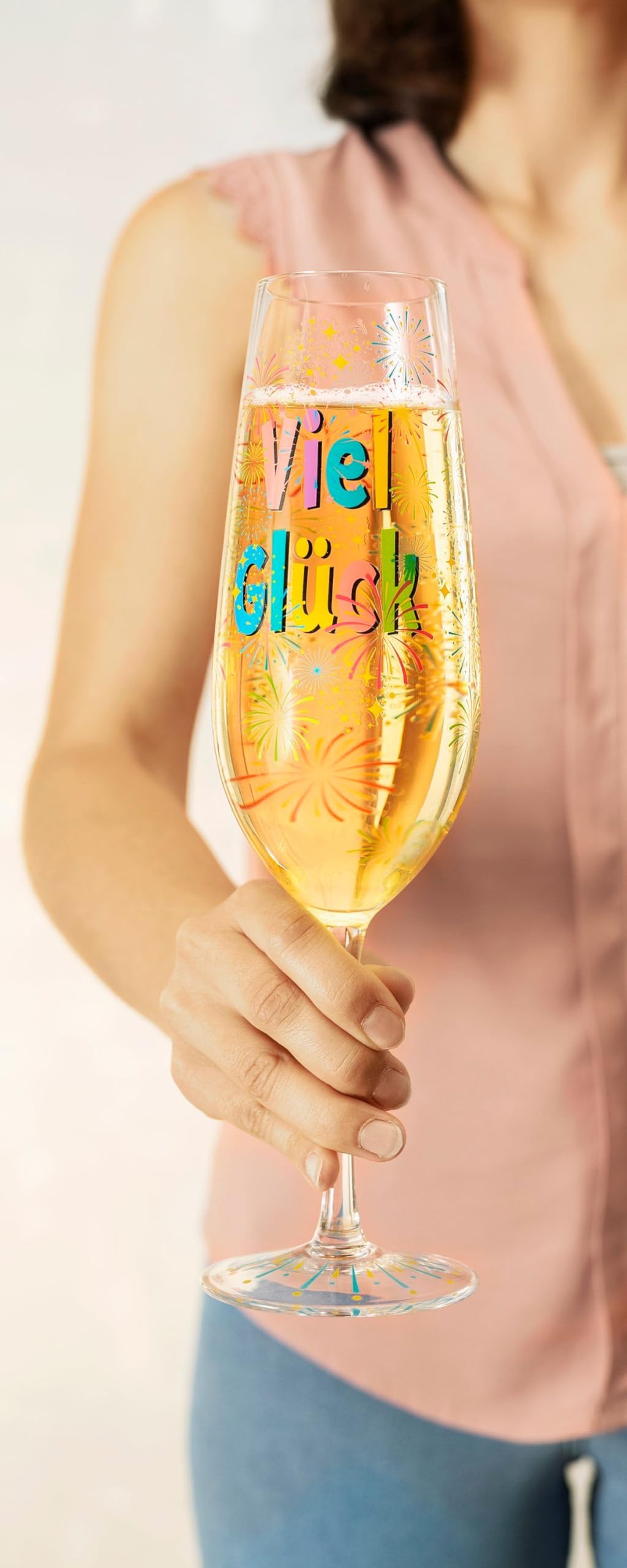 Honeydak Einweg-Champagnergläser Aus Kunststoff – 36 Stück, Rosarot, Mit Flamingo-Aufklebern, Für Partys & Hochzeiten