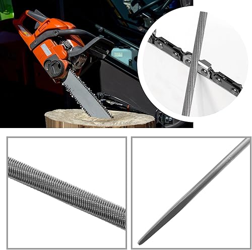 Miniatura 2 de ECSiNG 12 piezas de sierra de cadena redonda de acero para motosierra afilador accesorios para cadena de paso de cadena 38 archivo de afilado de