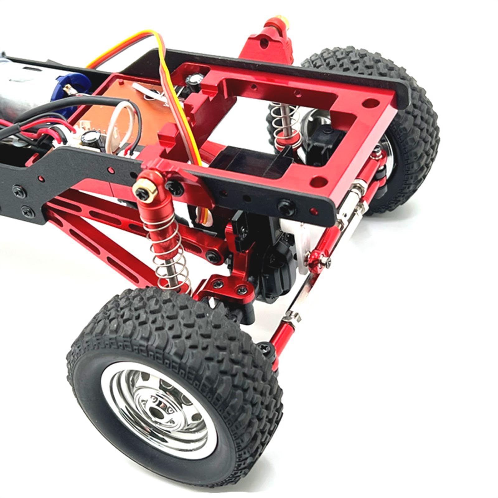 1:12 RC Car Metall Upgrade Kits Stoßdämpferplatte Vorder Und Hinterachs Spurstangenbasis Spurstangen für MN78 RC Car Crawler DIY Zubehör, Rot