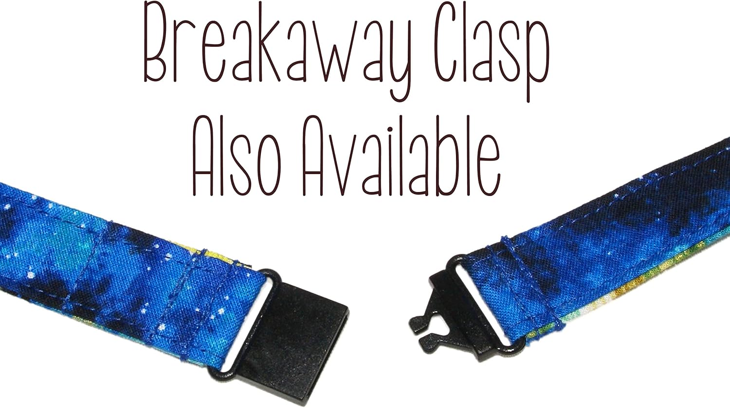 Reversible Neck Lanyard - Galaxy Print ID Badge Holder - Key Strap - Blue and Purple Cosmos Print With Stars & Sky - 3/4 Inch Wide x 36 Inch Length - Gold Swivel Clip - Handmade