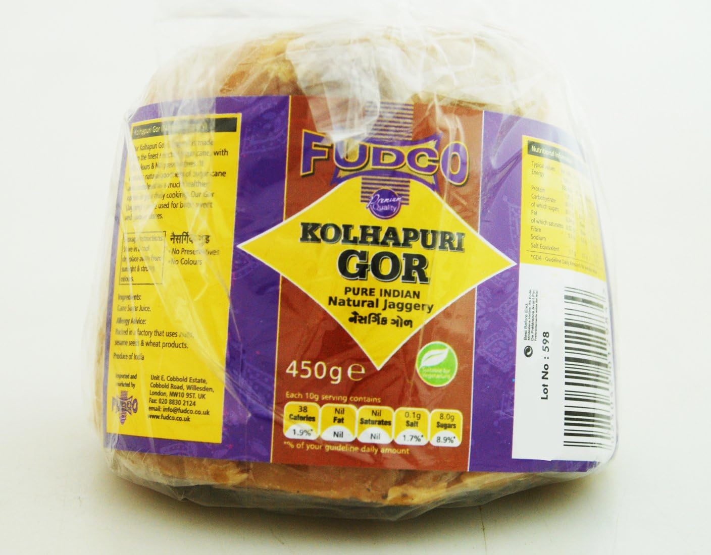 Fudco Kolhapur Jaggery Goor Slabs 450g