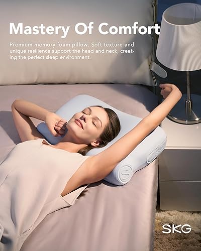 Miniatura 7 de SKG P3E - Almohada cervical cervical para aliviar el dolor, almohada de cuello ergonómica de 3 capas con elevador de almohada ajustable para dormir