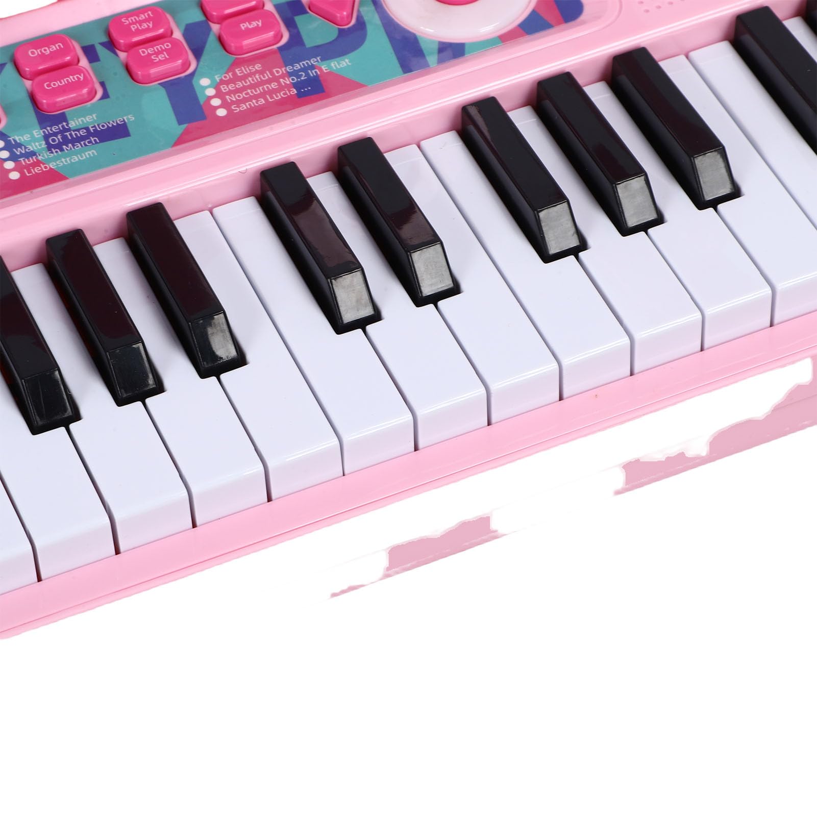 Rosvola Pianino dla Dzieci, 37 Klawiszy Elektroniczne Pianino Edukacyjne dla Maluchów Zabawka z klawiaturą i Mikrofonem, Odtwarzaniem nagrań i Wieloma Dźwiękami, Idealna Początkujących, Zawiera