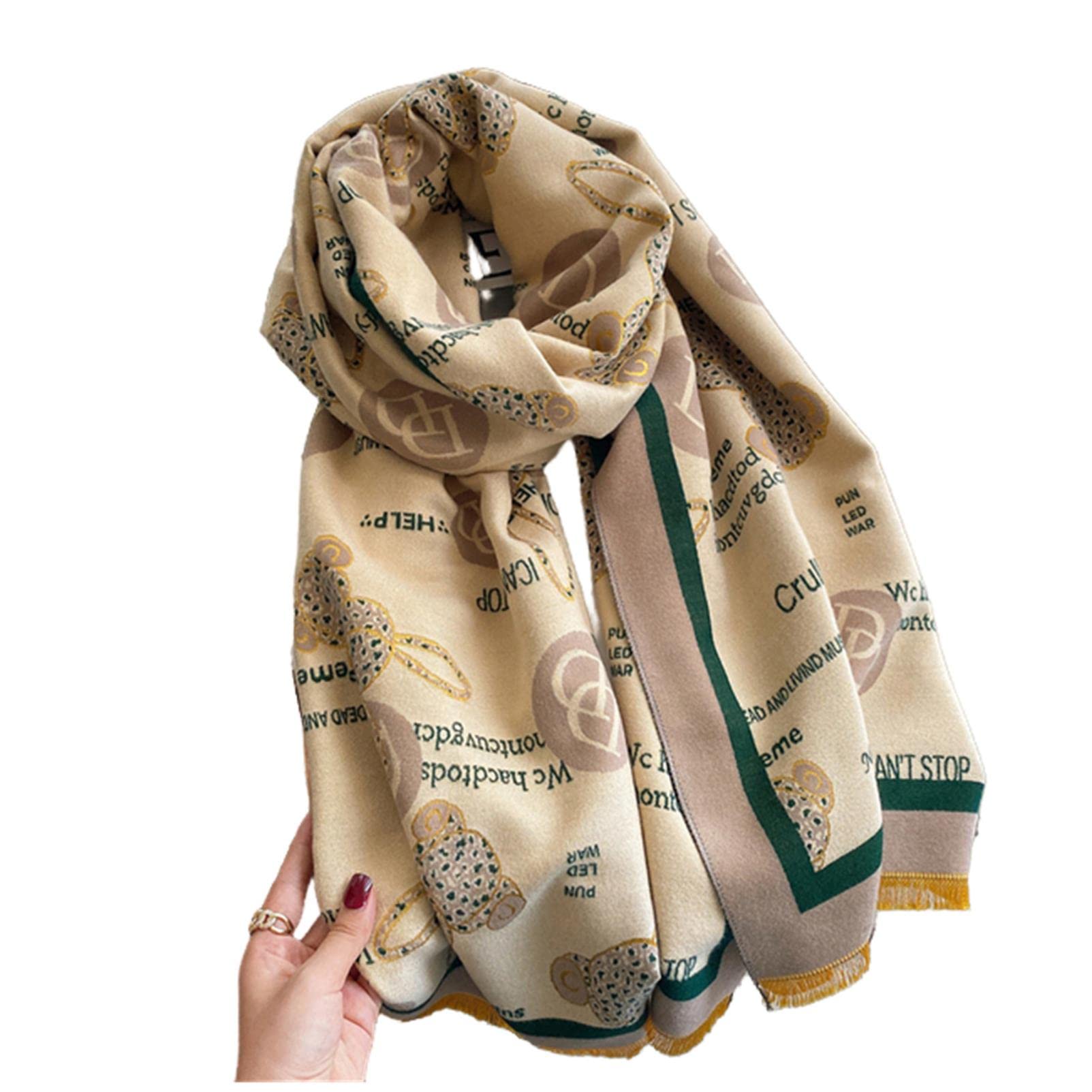 URYYRIT Foulard Écharpe Cachemire Chaude Dames Imprimer Un Châle De Couverture Hivernale Épaisse Et Envelopper Pashmina 180 * 65 Cm Femmes