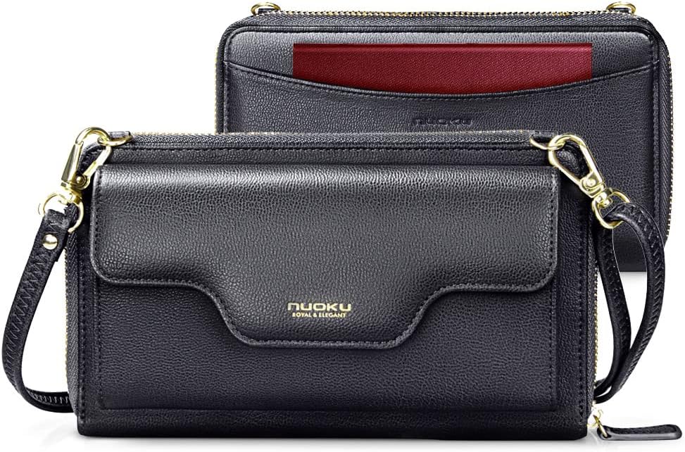 nuoku Passport Holder, RFID Blocking Passport Wallet with Zipper 2 Straps, Travel Document Organizer for Family (Black) nuoku Passport Holder, RFID Blocking Passport Wallet with Zipper 2 Straps, Travel Document Organizer for Family (Black)