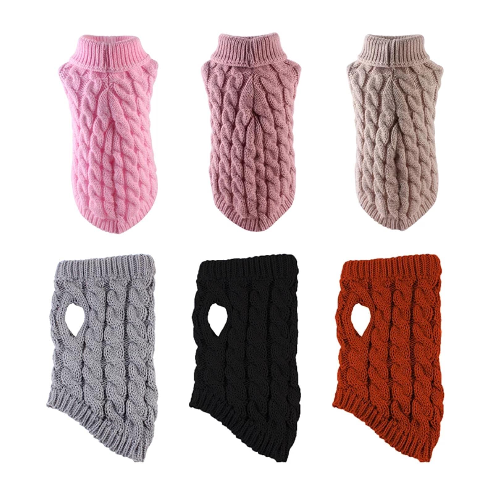 Haustierpullover Mit Rollkragen – ärmellos, Zopfstrick, Für Kleine/mittelgroße Hunde & Katzen