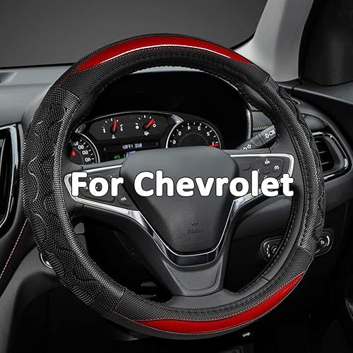 GIANT PANDA Funda para volante de automóvil para Chevy Silverado - Funda para volante de automóvil para Chevrolet Colorado Tahoe - Rojo