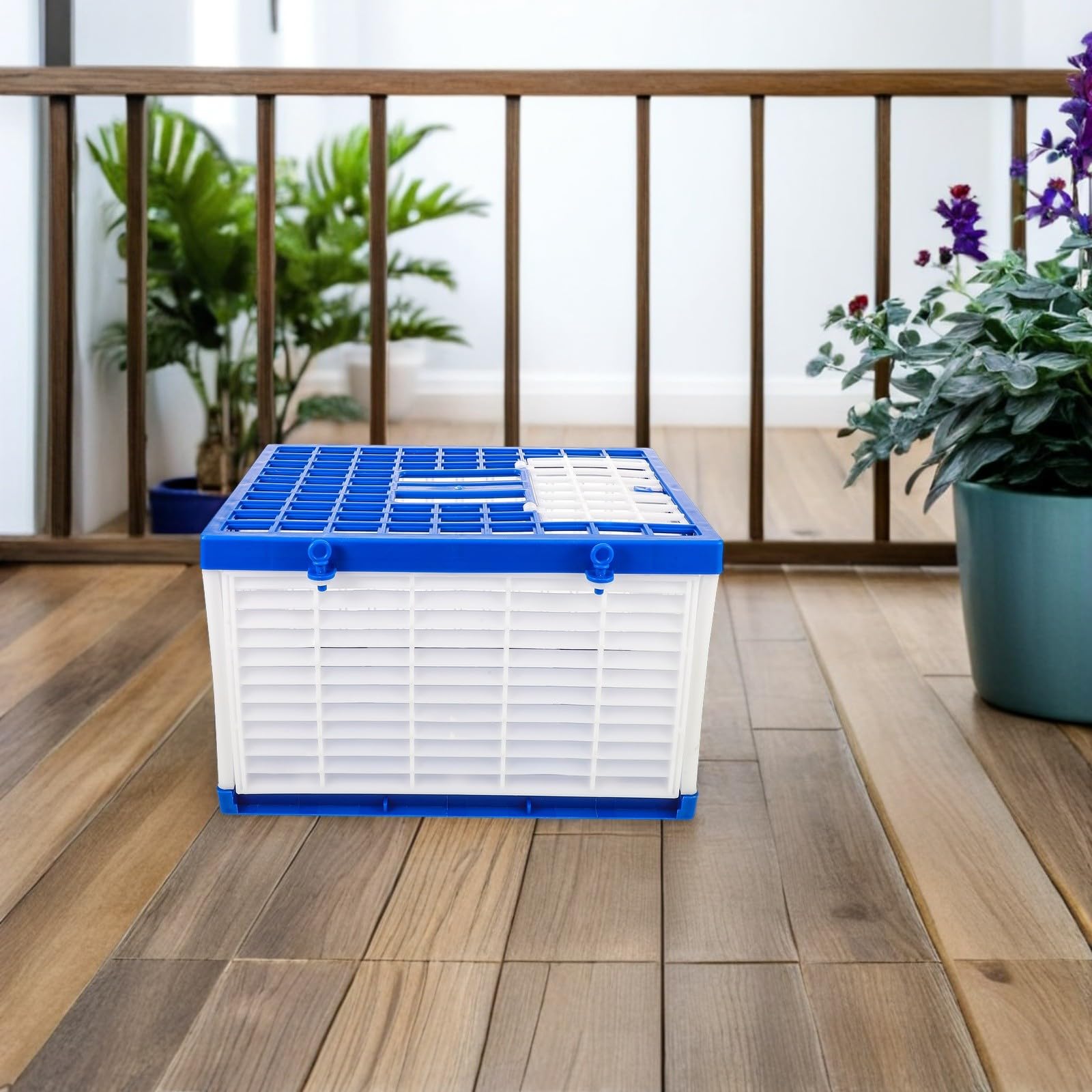 Caja Plegable para Transporte de Palomas de Plástico Resistente Ligera y Ventilada Maletín Portátil para 4-6 Palomas Adecuado para Entrenamiento Liberación y Viajes