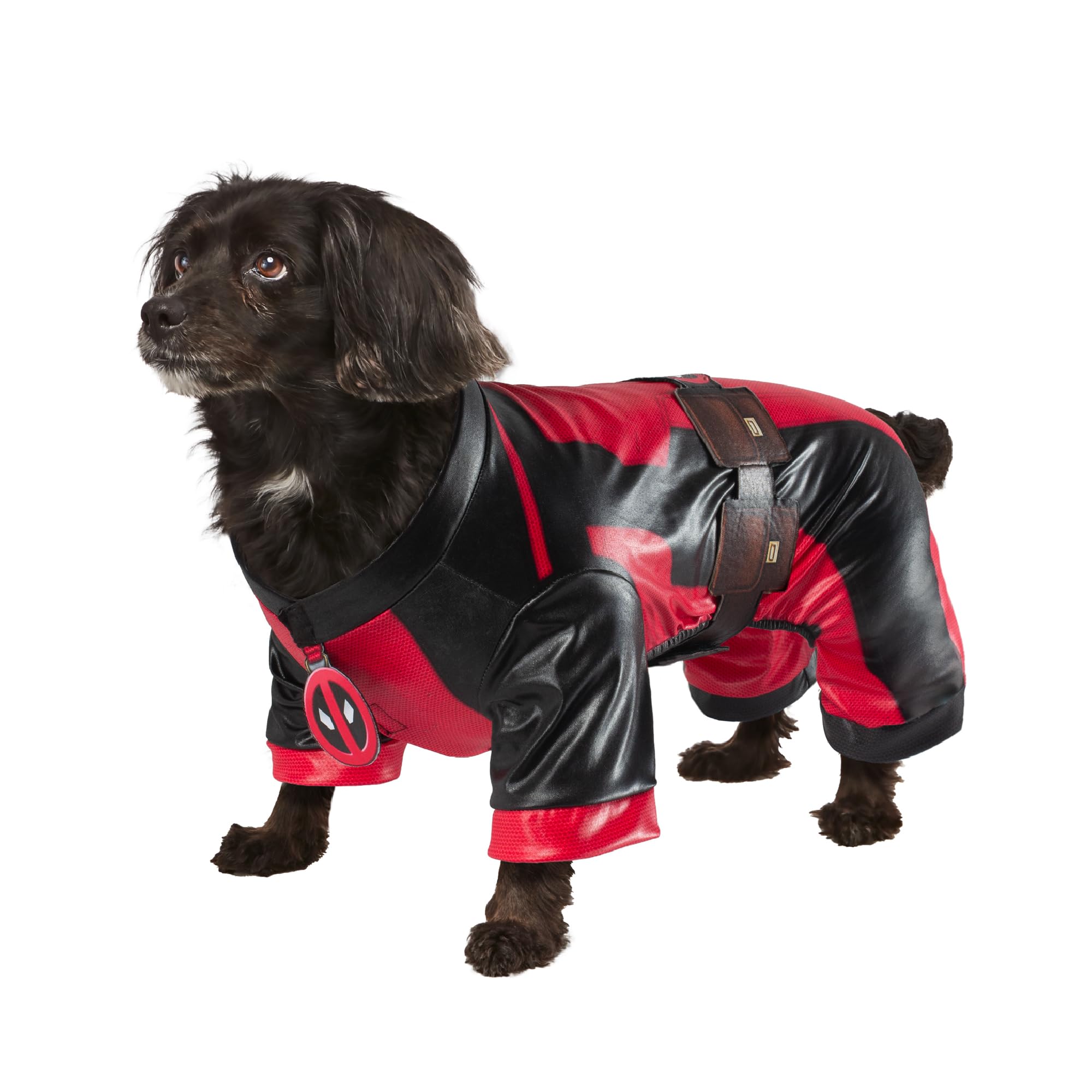 Rubie's Official Deadpool Dogpool Pet Costume, Dog/Pet Fancy Dress, Size S Halloween, Red & Black