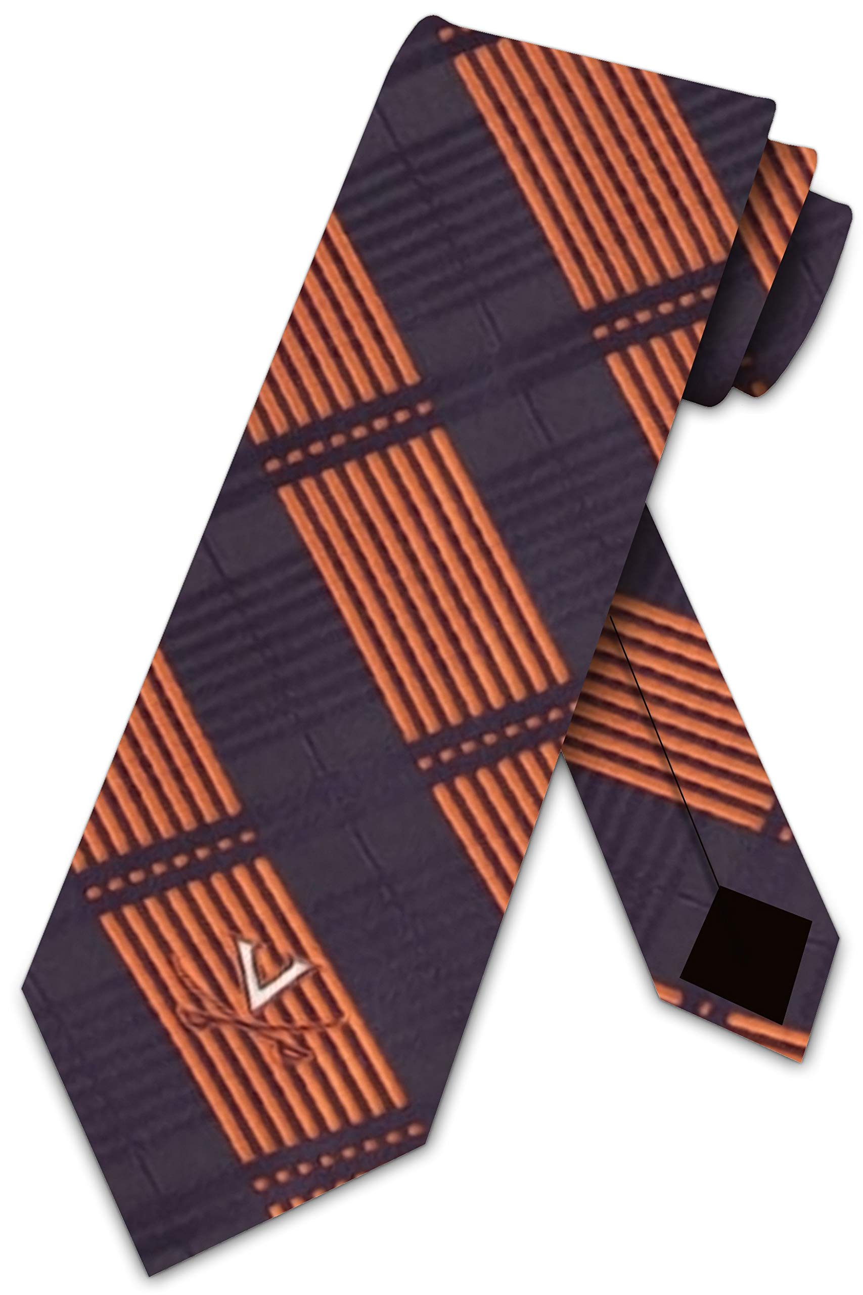 Virginia Cavaliers Navy Blue Poly Plaid Woven Tie