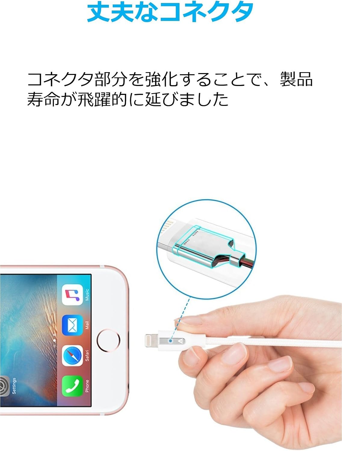 Anker Powerline+ Lightning Cable (3ft) with Pouch, Nylon Braided Charging Cable for iPhone Xs/XS Max/XR/X / 8/8 Plus / 7/7 Plus / 6/6 Plus / 5s and More (White)