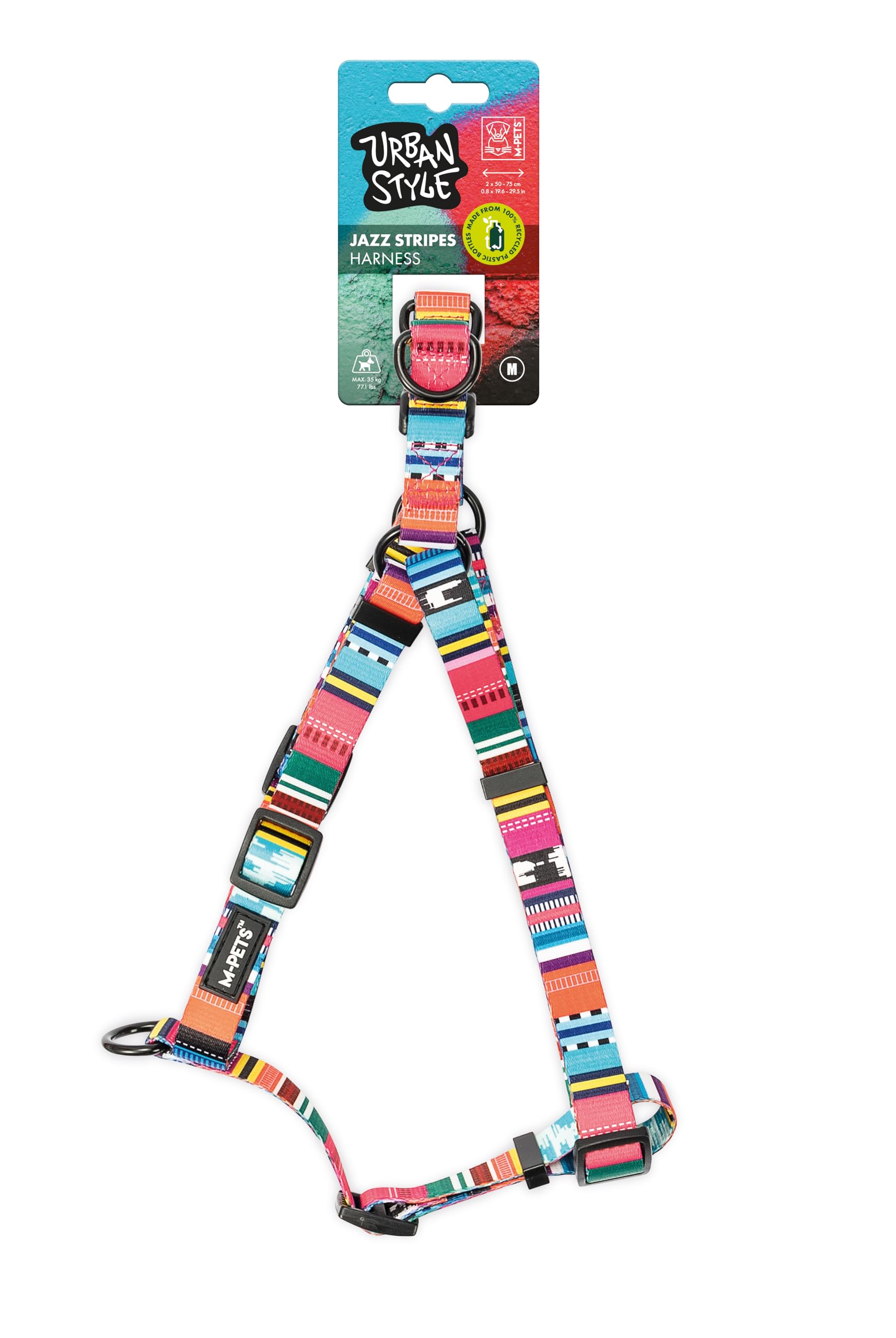 M-Pets Urban Style Jazz Stripes Göğüs Tasması M