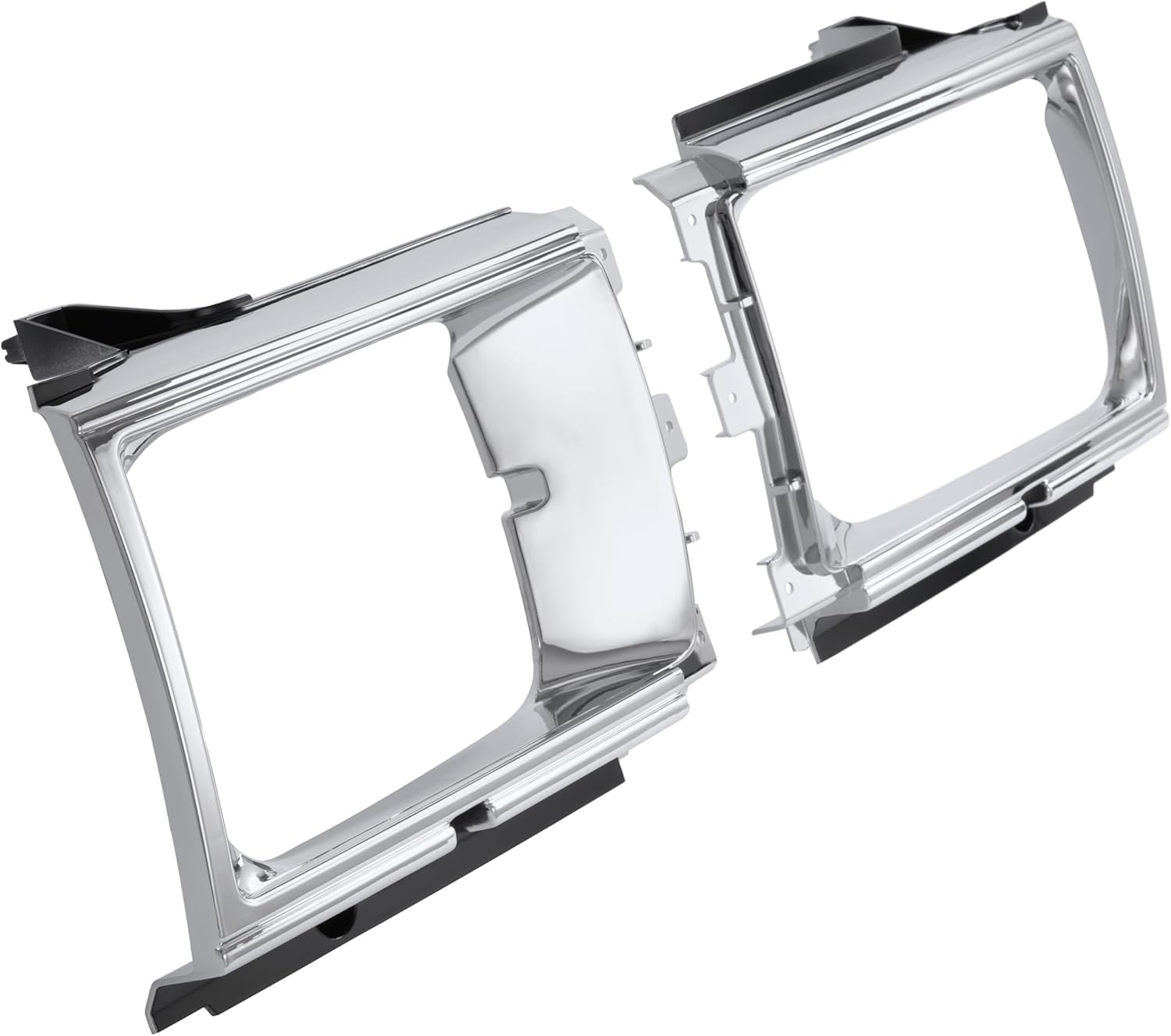 HECASA Pair Headlight Door Bezels Set Compatible with 1984-1986 Toyota Pickup / 4Runner / SR5 Turbo Headlamp Door Cover Trim Driver & Passenger Side Plastic(ABS) Silvery+Black