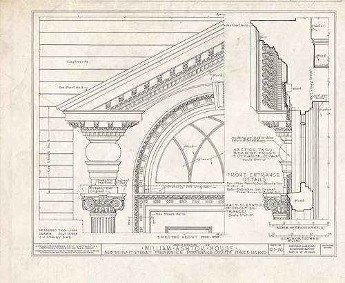 Historic Pictoric Blueprint HABS RI,4-PROV,30- (Sheet 9 of 27) - William Ashton, Jr. House, 368 Benefit Street, Providence, Providence County, RI