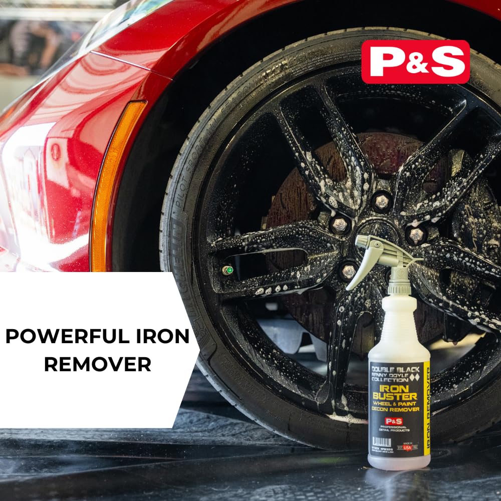 P & S PROFESSIONAL DETAIL PRODUCTS Iron Buster - Removedor de ruedas y pintura Decon, pH equilibrado, seguro en ruedas de aleación, cromo, acero y aluminio, 1 galón