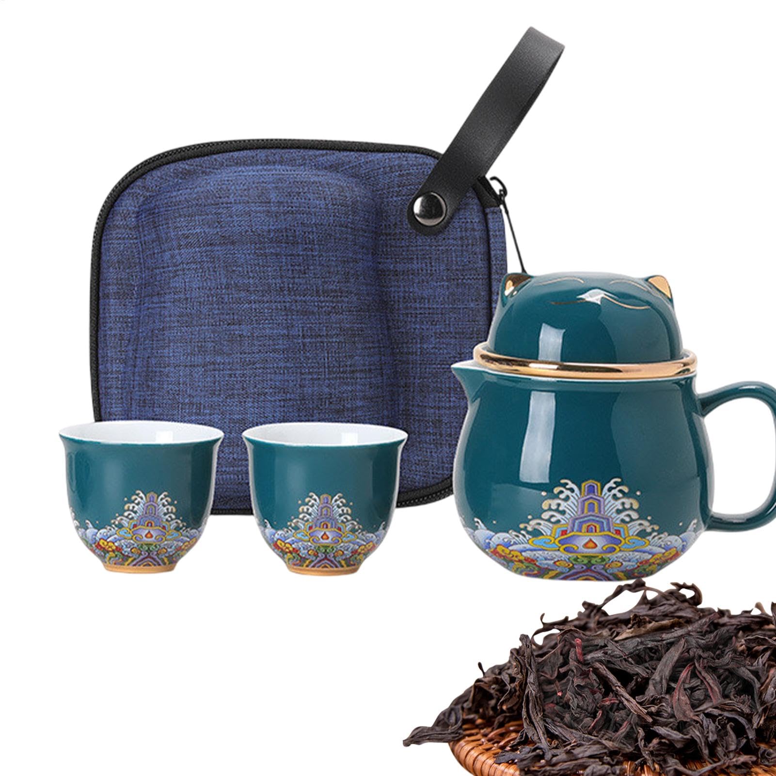 Set Teiera Con Colino Per Tè Servizio Da Tè In Porcellana Antiurto E | Ceramica Per Casa Cucina Picnic All'Aperto Viaggio Campeggio Giardino Balcone