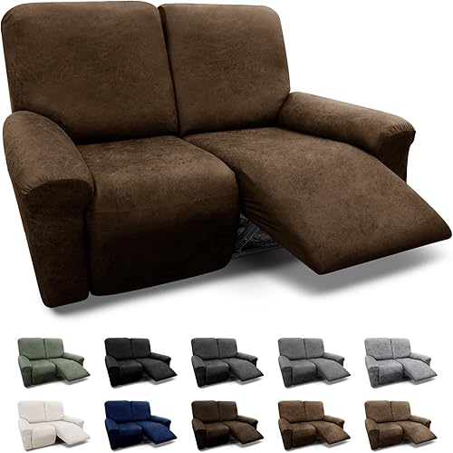 Miniatura 78 de Fundas para sillón con cojines en forma de T de 2 piezas, apariencia de cuero, funda para sofá, funda para silla, protector elástico para muebles,