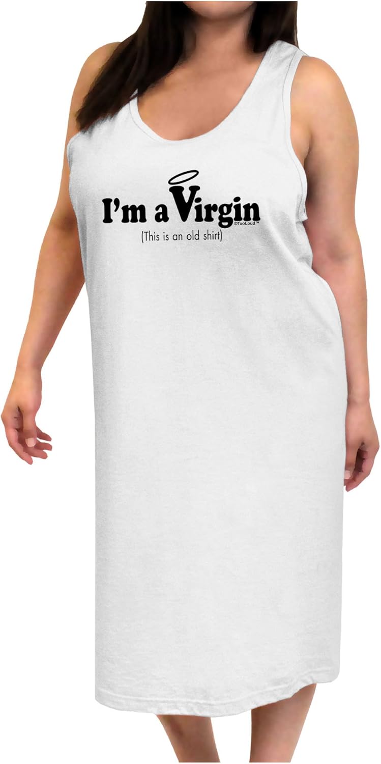TOOLOUD I'm a Virgin - Humor Adult Tank Top Dress Night Shirt Pink : Clothing, Shoes & Jewelry