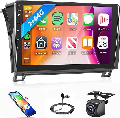 Rimoody Carplay - Radio inalámbrica para automóvil para Toyota Tundra 2007-2013 2G+64G Android 13 estéreo para automóvil Toyota Sequoia 2008-2018,