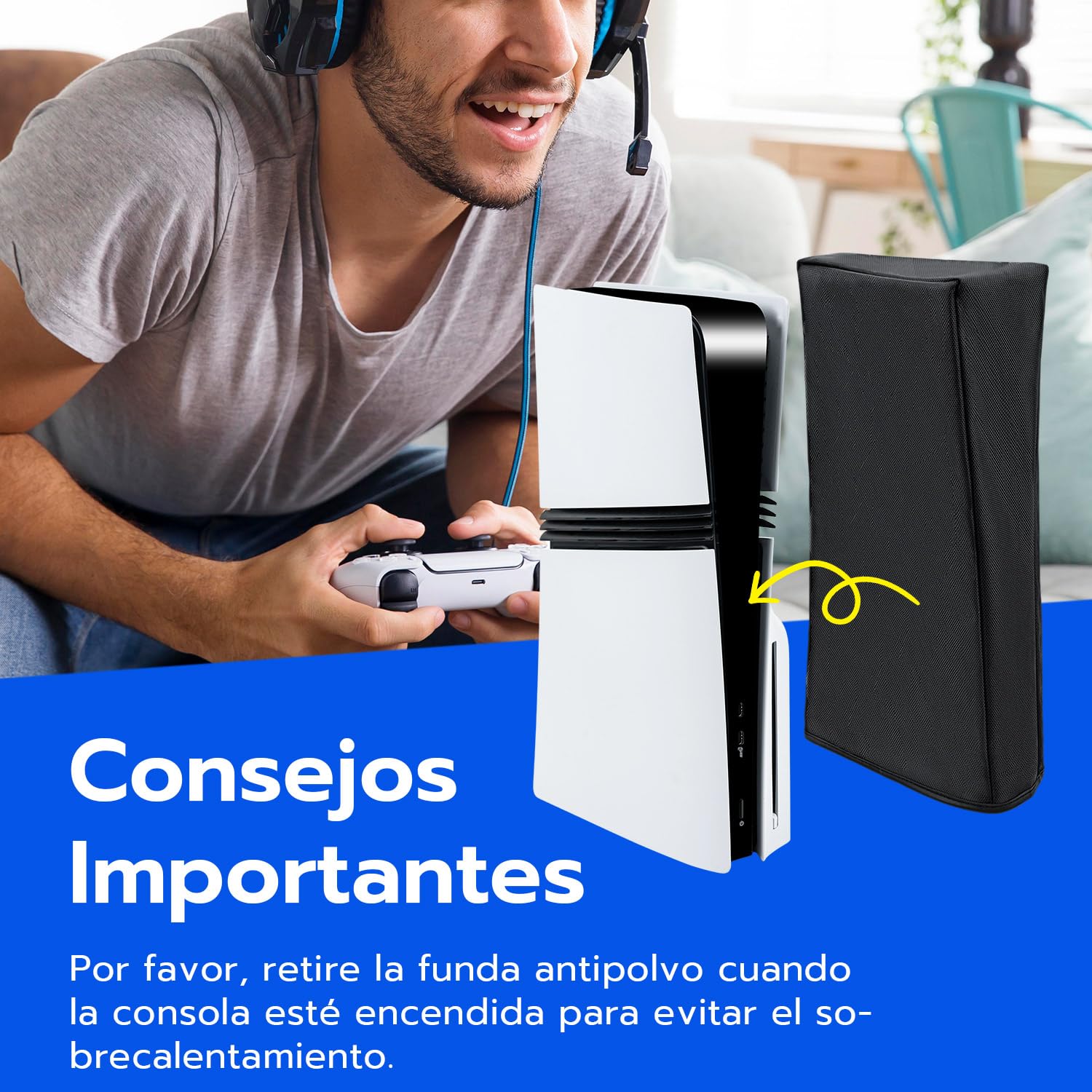 Wigearss Funda contra Polvo Protector Cubierta Antipolvo para PS5 Pro Consola (No para la PS5/PS5 Slim)