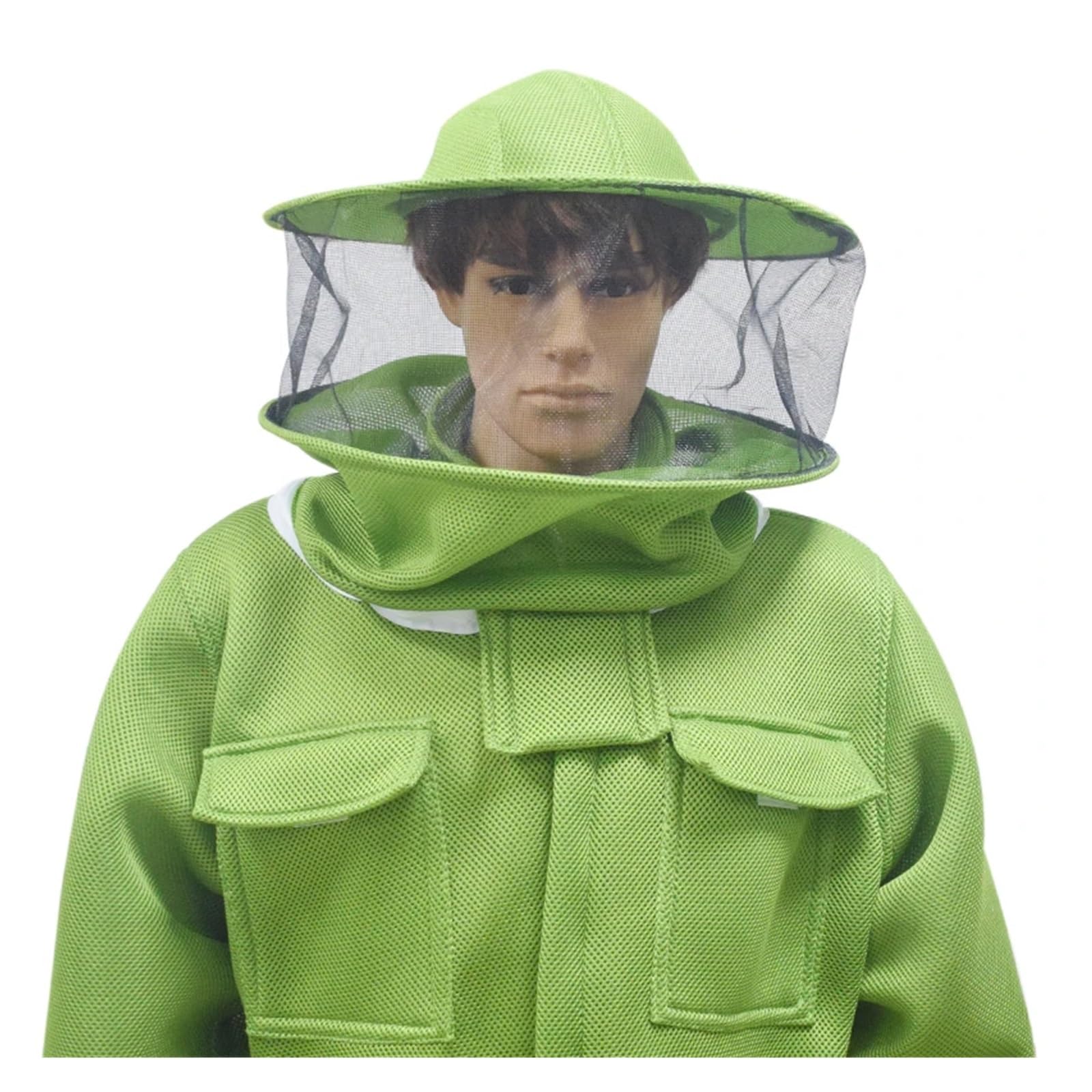 Odzież pszczelarską, Kombinezon ochronny pszczelarski z welonem 3D Air Cotton, wielokolorowy, wiele rozmiarów(Round Hat Yellow,XL)