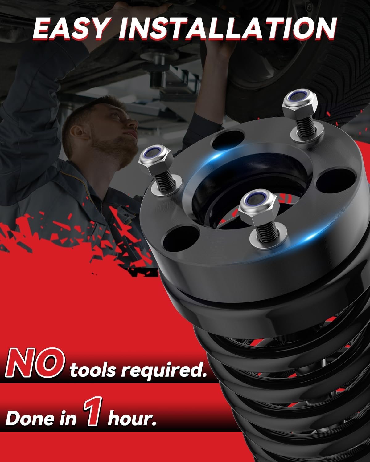 PROEZE 2" Front Leveling Lift Kits for 2004-2026 F150, 2 inch Forged Front Strut Spacers Leveling Kits Compatible with 2004-2026 F150 2WD 4WD