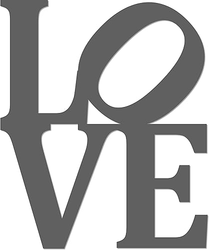 Letrero de pared de metal apilado con texto en inglés "Classic Love", arte de pared de metal para interiores y exteriores, fabricado en Estados