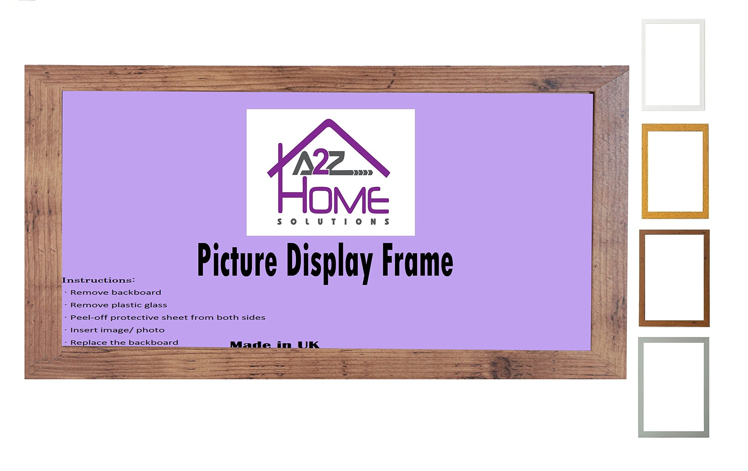 A2Z Home Solutions® Large Wall Picture Frame Stunning Look Quality Backing Landscape & Portrait Display Photo Frame For Wall Poster Canvas Painting Certificate Art Gallery (60x20 cm, Rustic)