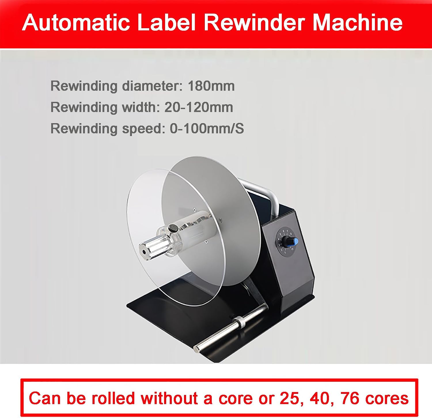Synchronized Label Tags Rewinder, Automatic Label Rewinder Machine, Rewinding Speed: 0-100mm/s, Can Be Used Without a Core