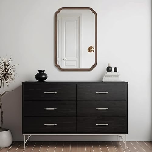 Vista 189 de WallBeyond Espejos de baño de madera para montar en la pared, espejos de pared con marco de madera rústica de 16 x 20 pulgadas, espejos de pared