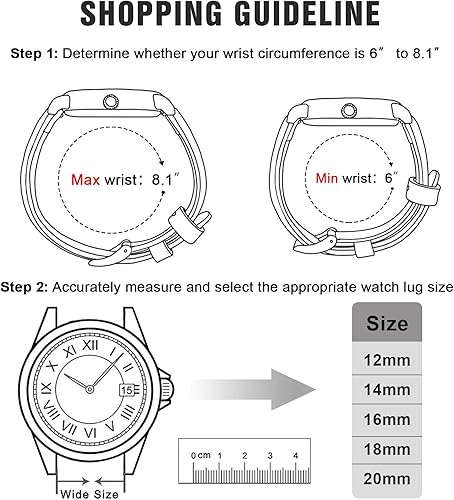 Vista 7 de Ritche Correas de reloj de cuero de liberación rápida para regalo de Navidad para mujer, correas de reloj de repuesto de 0.472 in, 0.551 in, 0.630