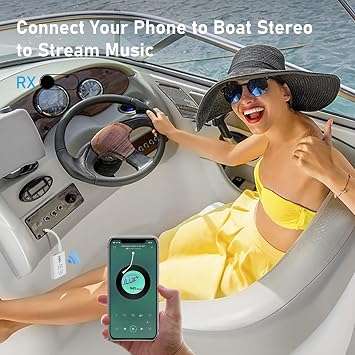 1Mii Bluetooth 5.3 Transmitter Receiver for TV to Wireless Headphones, Dual Link AptX Adaptive/Low Latency/HD Audio, Aux Bluetooth Audio Receiver Adapter for Home Stereo, Airplane, Boat, Gym