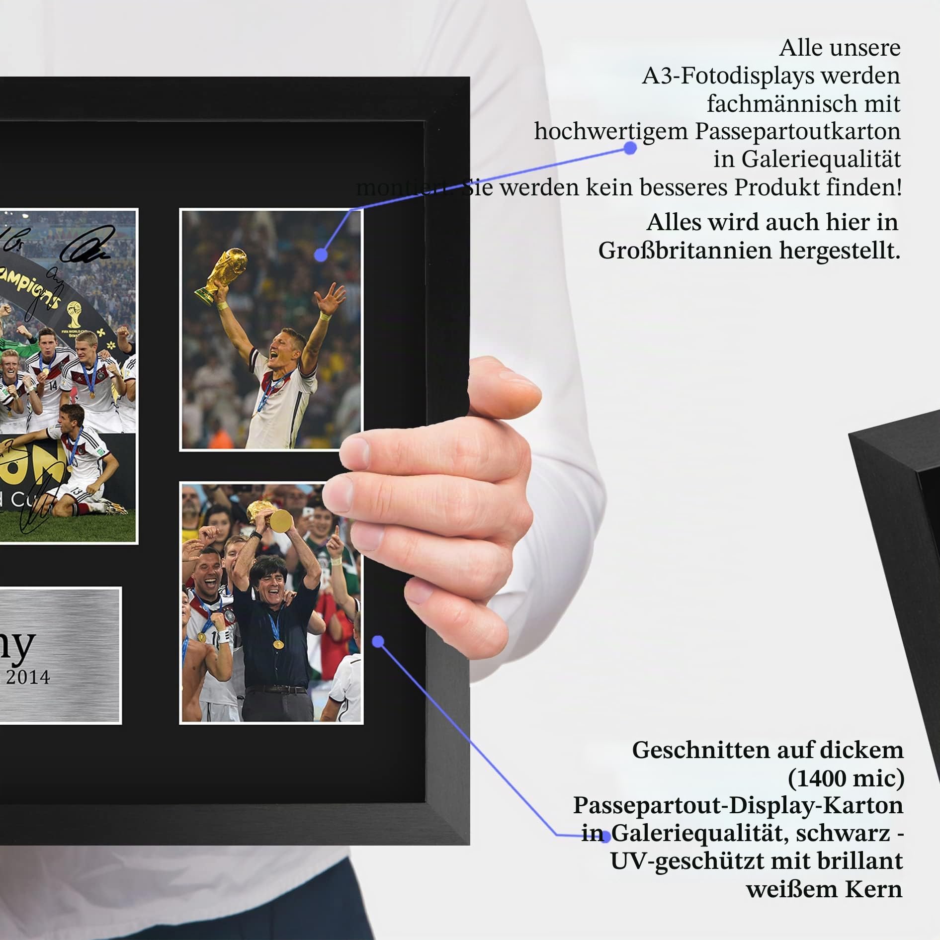 HWC Trading FR A3 Germany 2014 World Cup Winners Gedruckte Erinnerungsstücke Signiert Autogramm Foto Display Für Fußball-Fans Und Unterstützer - A3 Eingerahmt