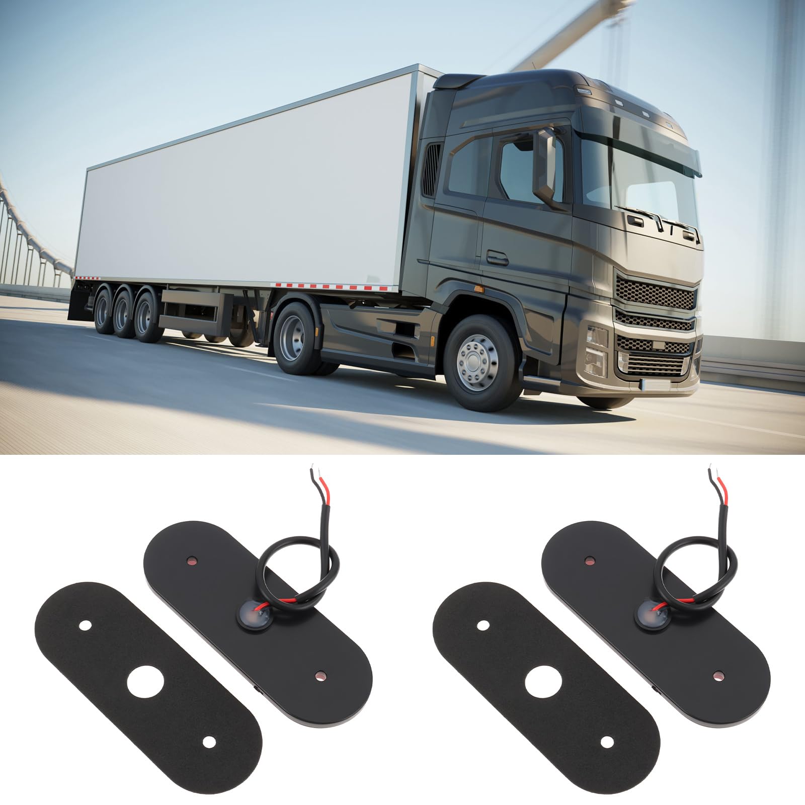 ECSiNG 2 x owalne światło obrysowe z tyłu samochodu, 12 V-24 V, 20 diod LED, czerwone do przyczepy ciężarowej