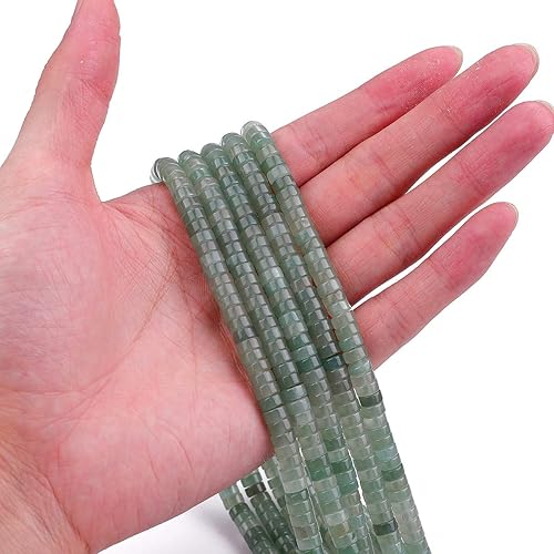 Miniatura 121 de Cuentas espaciadoras de jaspe marrón natural, cuentas sueltas de disco Rondelle, cuentas sueltas para hacer joyas, 0.157 in x 0.079 in, 15.0 in