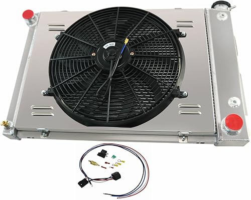 Miniatura 2 de Ventilador de cubierta de radiador de 4 filas para Chevy Camaro Pontiac Firebird 5.7L V8 1967-1969 para Chevy Camaro/Pontiac Firebird V8 67-68-69